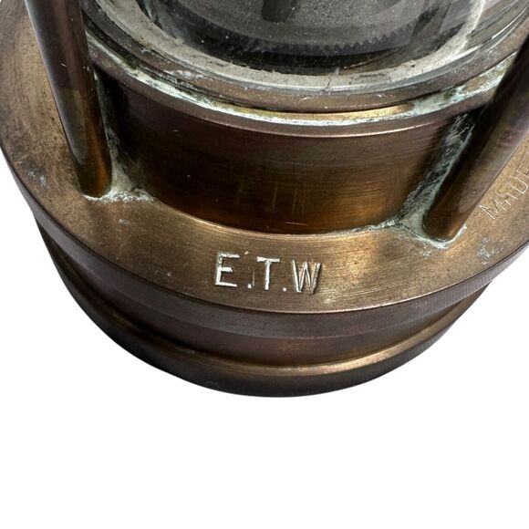 Vintage E Thomas & Williams Cambrian Miner's Oil Lamp Brass 5 Digit Serial 23103 - Picture 9 of 11